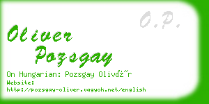 oliver pozsgay business card